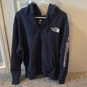 Mens North face dark blue hoodie